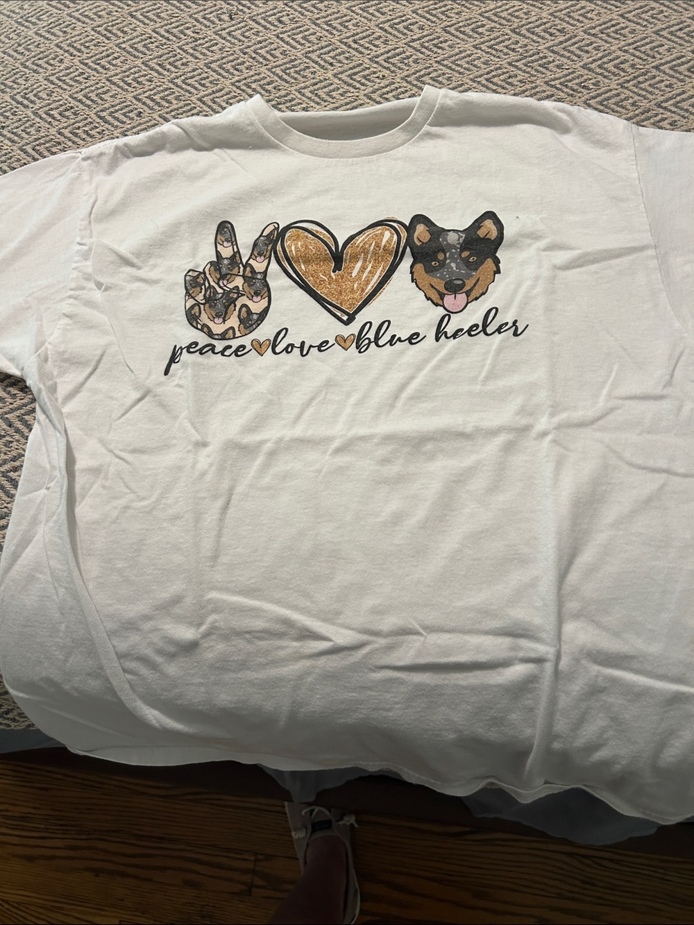 Peace Love Blue Heeler Graphic Tee - White